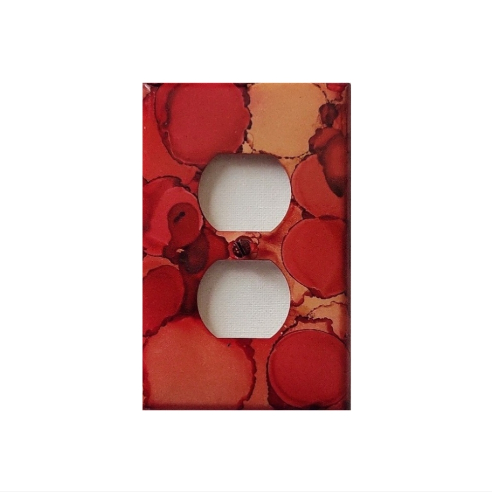 Hand Crafted Abstract Design Duplex Outlet Wall Plate